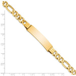 14K Polished Solid Chain/Solid Plate Figaro Link Plate ID Bracelet, 8 x 10mm view