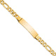 14K Polished Solid Chain/Solid Plate Figaro Link Plate ID Bracelet, 8 x 10mm