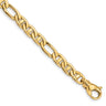14K 7. Solid Hand Polished Fancy Flat Anchor Link with Fancy Lobster Clasp Bracelet