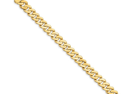14k Solid Hand-Polished Fancy Curb Link Bracelet (Style FL442-7)