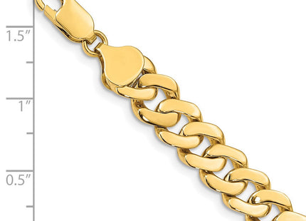 14k Solid Hand-Polished Fancy Curb Link Bracelet (Style FL442-7)
