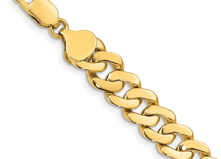 14k Solid Hand-Polished Fancy Curb Link Bracelet (Style FL442-7)