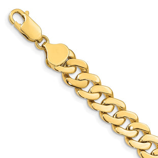 14k Solid Hand-Polished Fancy Curb Link Bracelet (Style FL442-7)