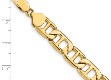 14k Solid Hand-Polished Anchor Link Bracelet (Style FL446-7)