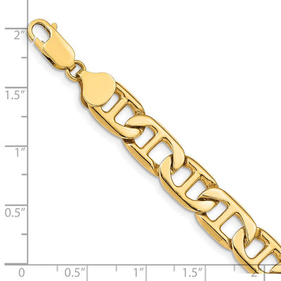 14K Solid Hand-Polished Anchor Link Bracelet