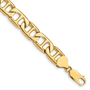 14k Solid Hand-Polished Anchor Link Bracelet (Style FL446-7)