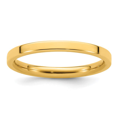 14K Yellow Gold Standard Flat Comfort Fit Band