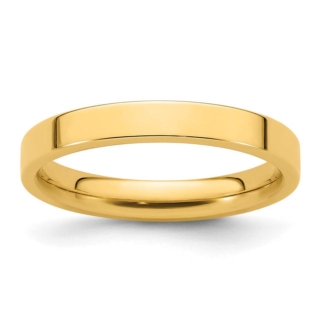 14k Yellow Gold Standard Weight Flat Comfort Fit Wedding Band Size