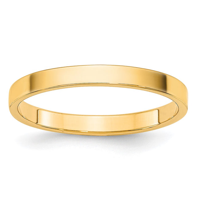 14k Yellow Gold Lightweight Flat Wedding Band