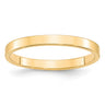 14k Yellow Gold Lightweight Flat Wedding Band Size 9.5