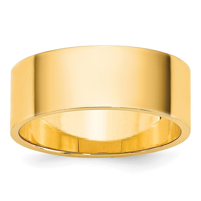 14k Yellow Gold Lightweight Flat Wedding Band