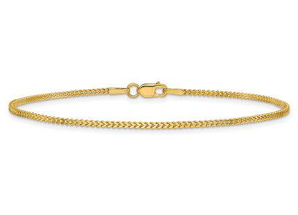 14K Franco with Lobster Clasp Bracelet, 7 x 1mm