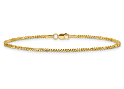 14K Franco with Lobster Clasp Bracelet, 7 x 1.3mm