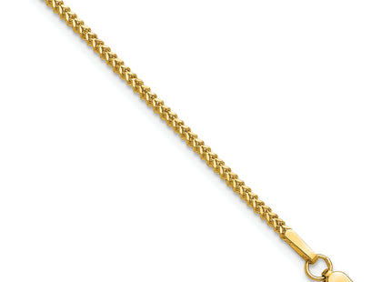 14K Franco with Lobster Clasp Bracelet, 7 x 1.3mm