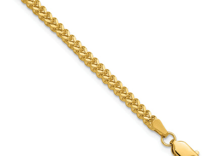 14K Franco with Lobster Clasp Bracelet, 7 x 2mm