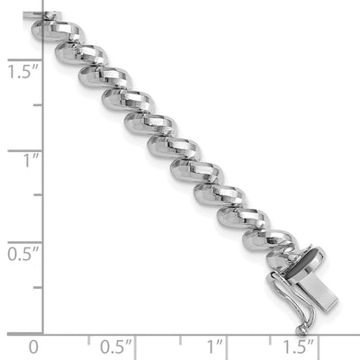 14K White Gold Faceted San Marco Bracelet