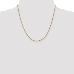 14K Flat Wheat with Lobster Clasp Chain (Style FW050-20)