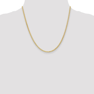 14K Flat Wheat with Lobster Clasp Chain (Style FW070-20)
