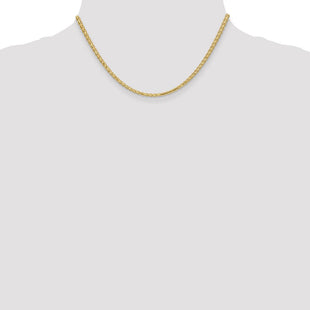 14K Flat Wheat with Lobster Clasp Chain (Style FW085-16)