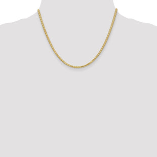 14K Flat Wheat with Lobster Clasp Chain (Style FW085-18)