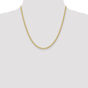 14K Flat Wheat with Lobster Clasp Chain (Style FW085-20)