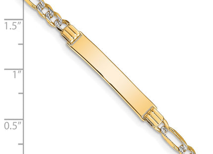 14k Yellow & Rhodium Chain Bracelets Style FW100ID - Classique Jewelry Inc.