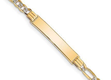 14k Yellow & Rhodium Chain Bracelets Style FW100ID - Classique Jewelry Inc.