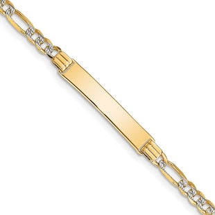14k Yellow & Rhodium Chain Bracelets Style FW100ID - Classique Jewelry Inc.