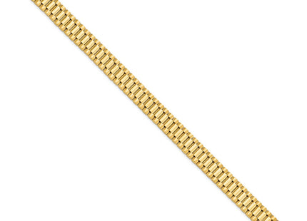 14k Polished and Satin Mens Fancy Link Bracelet (Style GB214-8)