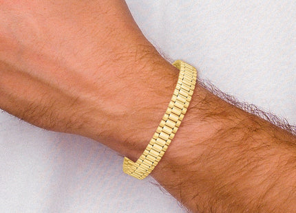 14k Polished and Satin Mens Fancy Link Bracelet (Style GB214-8)