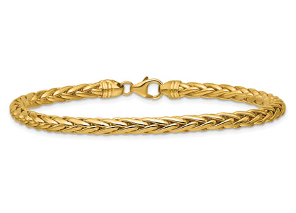 14k Polished Fancy Wheat Chain 8. Bracelet