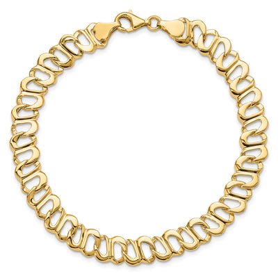 14K Polished Fancy Link Bracelet, 8.75 x 8mm