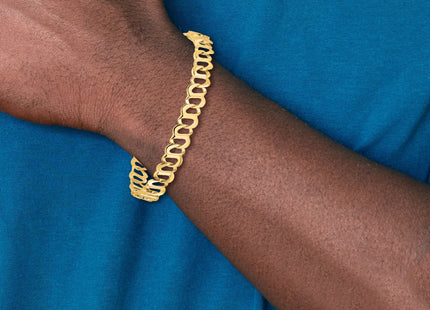 14K Polished Fancy Link 8. Bracelet, 8.75 x 8mm