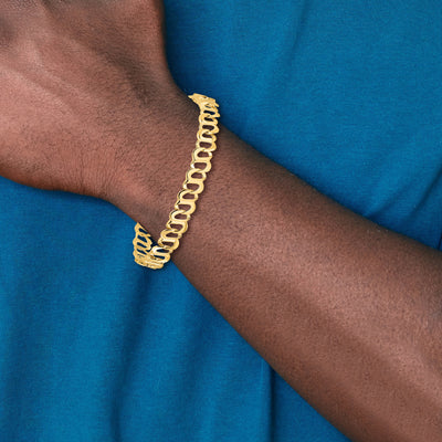 14K Polished Fancy Link Bracelet, 8.75 x 8mm