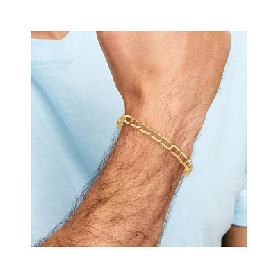 14K Polished Fancy Rectangular Curb Link Bracelet