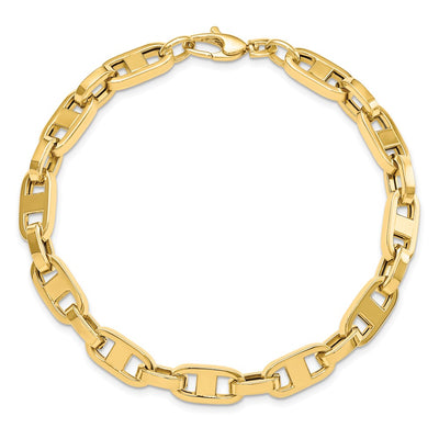 14K Polished Fancy Anchor Cable Link Bracelet