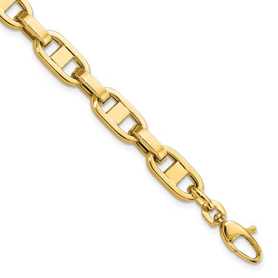 14K Polished Fancy Anchor Cable Link Bracelet