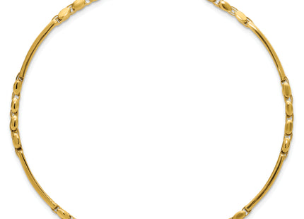 14k Two-tone Polished and Satin Multi Link with Bars 8. Mens Bracelet