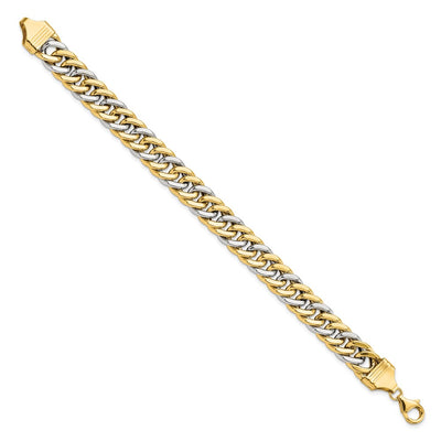14K Two-tone Fancy Curb Link Bracelet