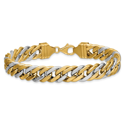 14K Two-tone Fancy Curb Link Bracelet