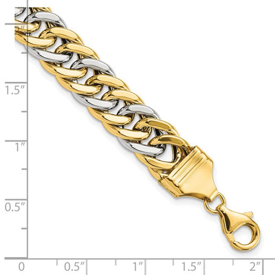 14K Two-tone Fancy Curb Link Bracelet