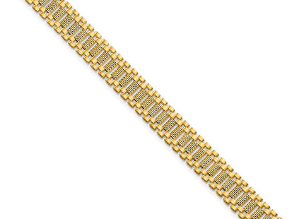 14K Polished and Diamond-cut Fancy Link 7. Bracelet (Style GB268-7.75)