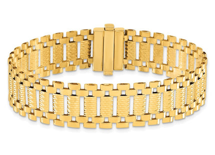 14K Polished and Diamond-cut Fancy Link 7. Bracelet (Style GB268-7.75)