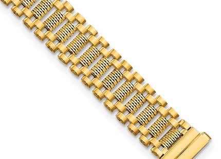 14K Polished and Diamond-cut Fancy Link 7. Bracelet (Style GB268-7.75)