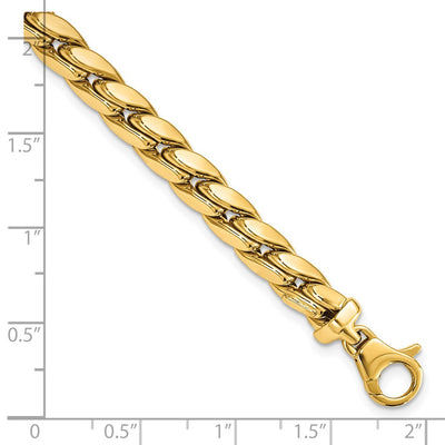 14K Polished Fancy Curb Link Mens Bracelet