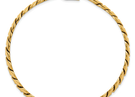 14K Polished Fancy Curb Link Mens Bracelet