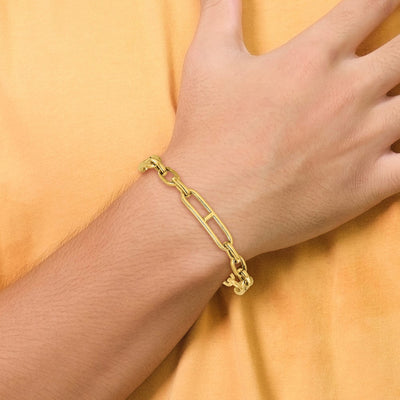 14K Polished Fancy Open Link Cable Bracelet