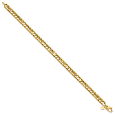 14K Polished Fancy Concave Curb Link Bracelet