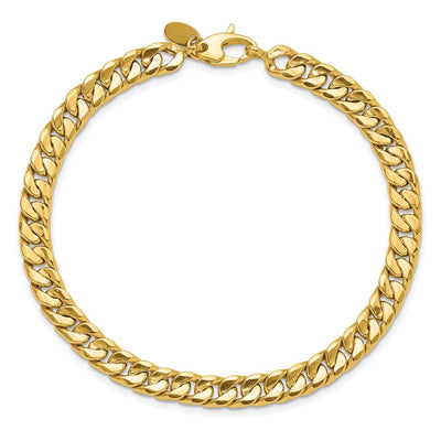 14K Polished Fancy Concave Curb Link Bracelet