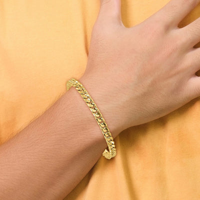 14K Polished Fancy Concave Curb Link Bracelet